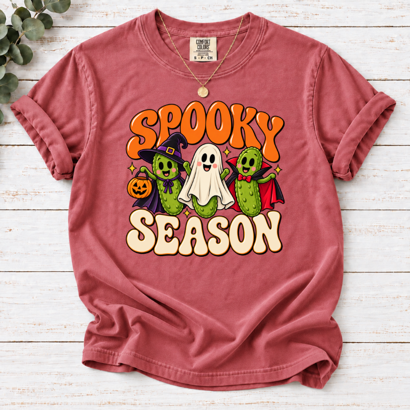 Spooky Season Pickle T-Shirt – Funny Halloween Pickle Tee