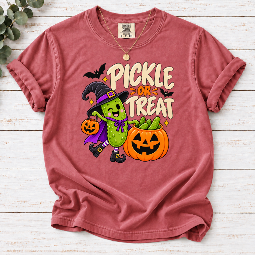 Pickle or Treat Shirt | Funny Halloween Pickle T-Shirt