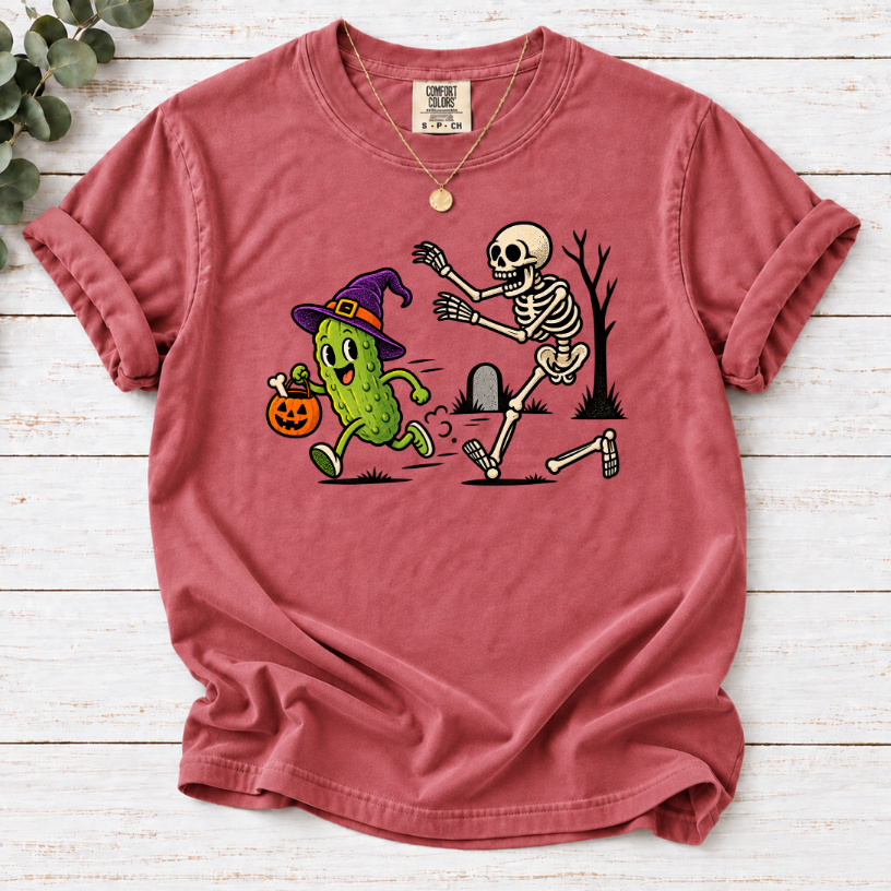 Halloween Pickle Shirt | Funny Skeleton Pickle T-Shirt