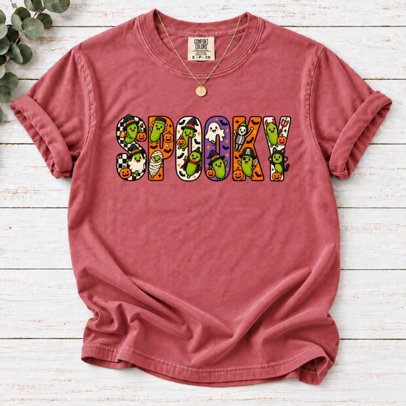 Spooky Season Pickle Shirt | Cute Witch Hat Pickle Halloween Tee
