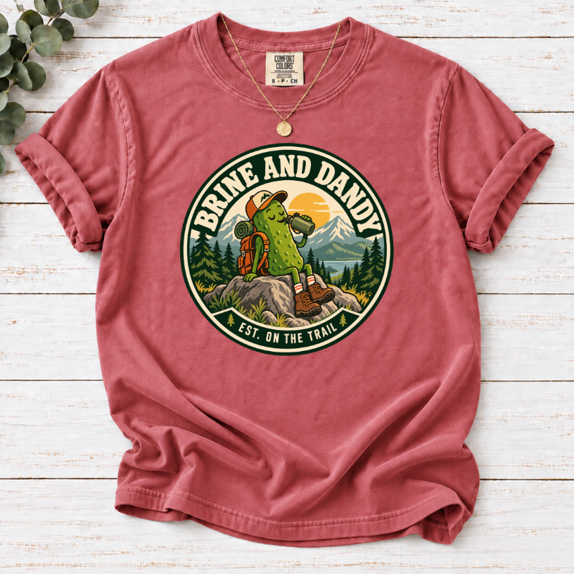 Brine and Dandy Pickle Hiking T-Shirt – Funny Outdoor Adventure Tee