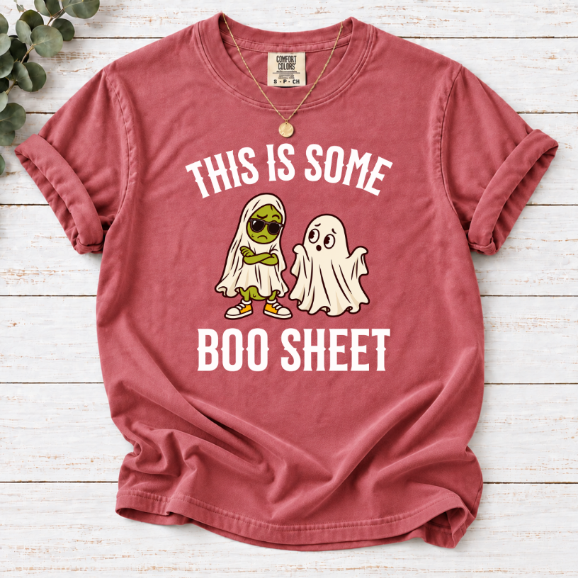 This Is Some Boo Sheet T-Shirt – Funny Halloween Pickle & Ghost