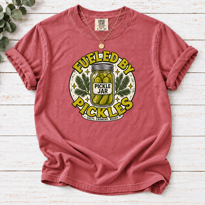 Fueled by Pickles T-Shirt – Vintage Funny Pickle Lover Tee