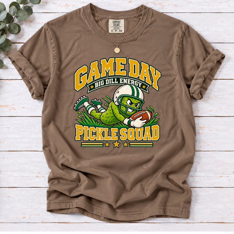 Game Day Big Dill Energy Pickle Squad Football T-Shirt
