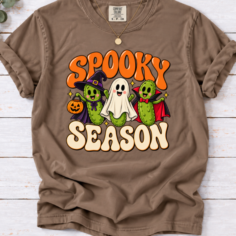 Spooky Season Pickle T-Shirt – Funny Halloween Pickle Tee