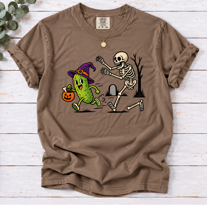 Halloween Pickle Shirt | Funny Skeleton Pickle T-Shirt