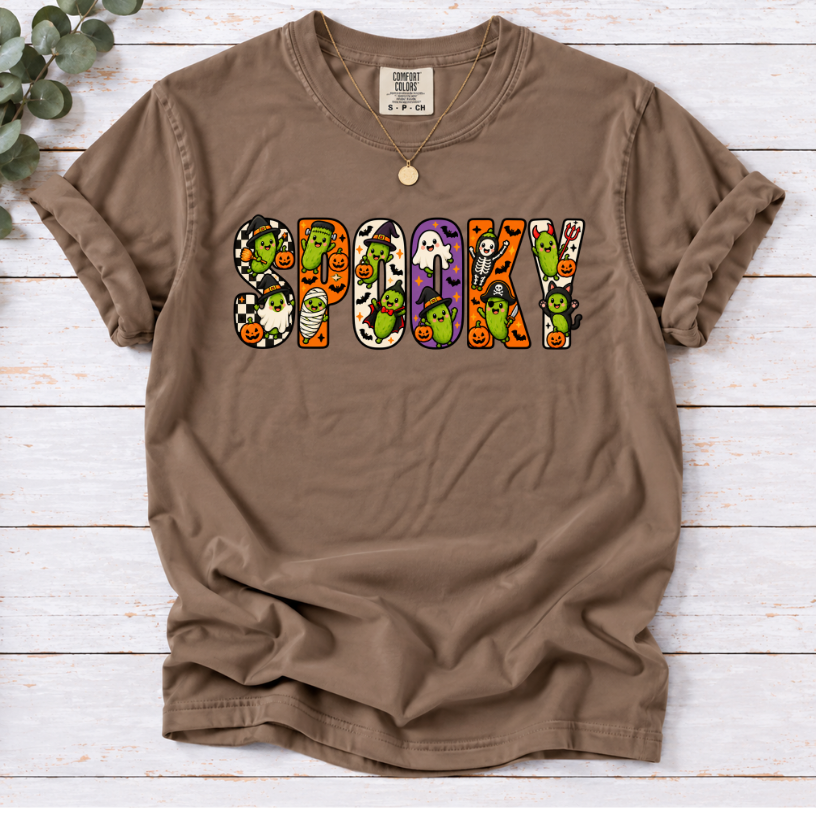 Spooky Season Pickle Shirt | Cute Witch Hat Pickle Halloween Tee