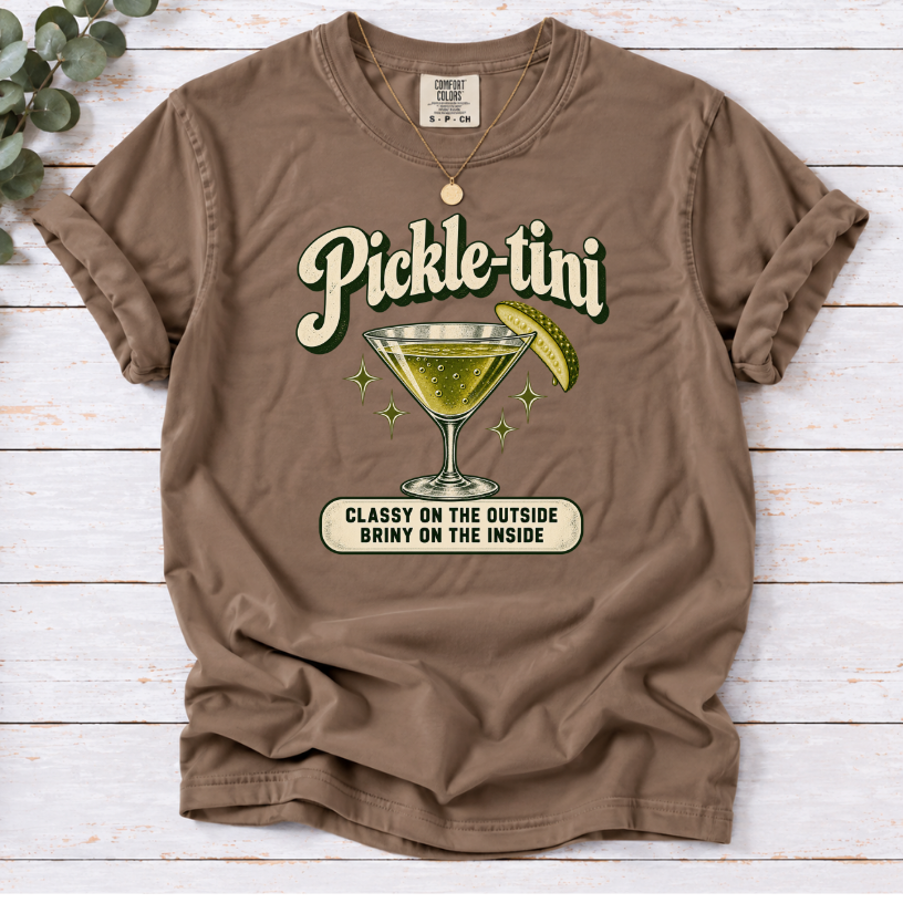 Pickle-tini Funny Pickle Lover T-Shirt | Foodie Cocktail Graphic Tee