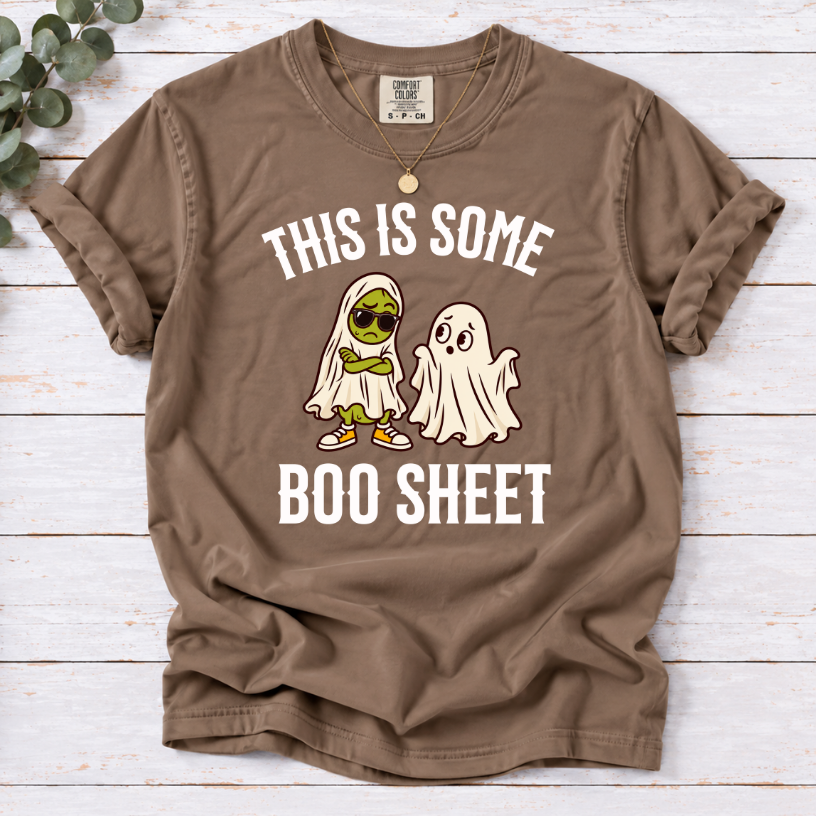 This Is Some Boo Sheet T-Shirt – Funny Halloween Pickle & Ghost