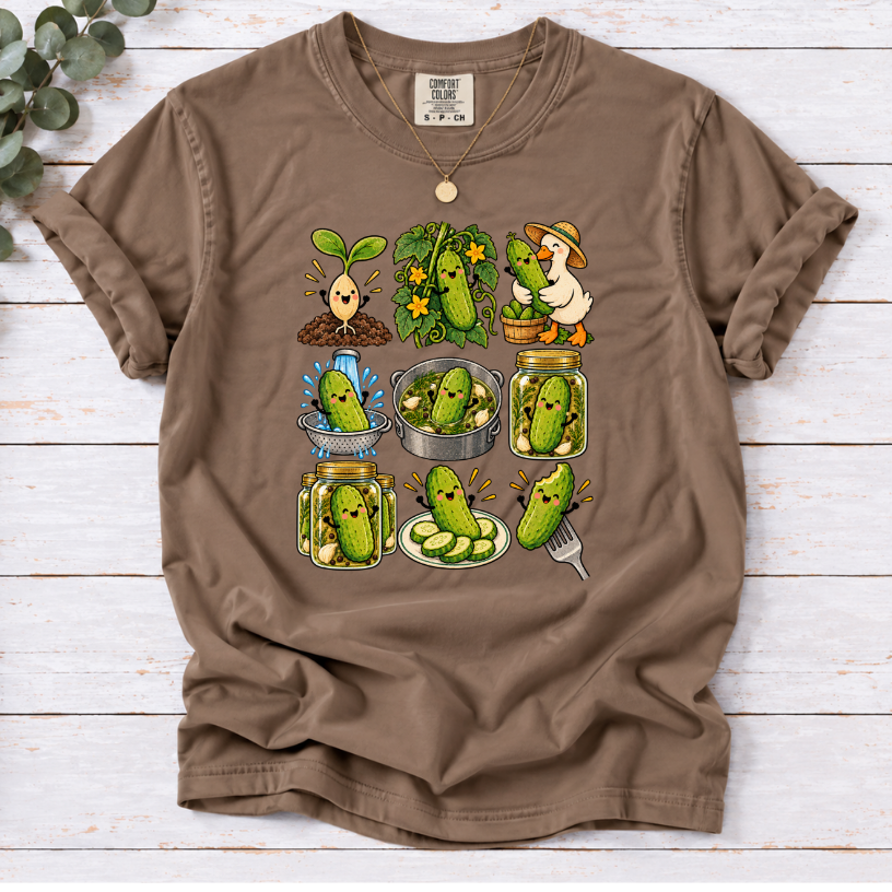 A Pickle's Journey Graphic T-Shirt | Day in the Life Farm-to-Jar Cottagecore Tee