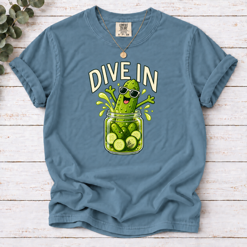 Dive In Pickle T-Shirt – Funny Pickle Lover Graphic Tee