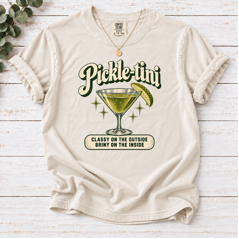 Pickle-tini Funny Pickle Lover T-Shirt | Foodie Cocktail Graphic Tee