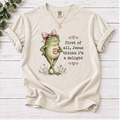 Christian Frog Funny Graphic Tee — "First of All, Jesus Thinks I'm a Delight" Coffee T-Shirt