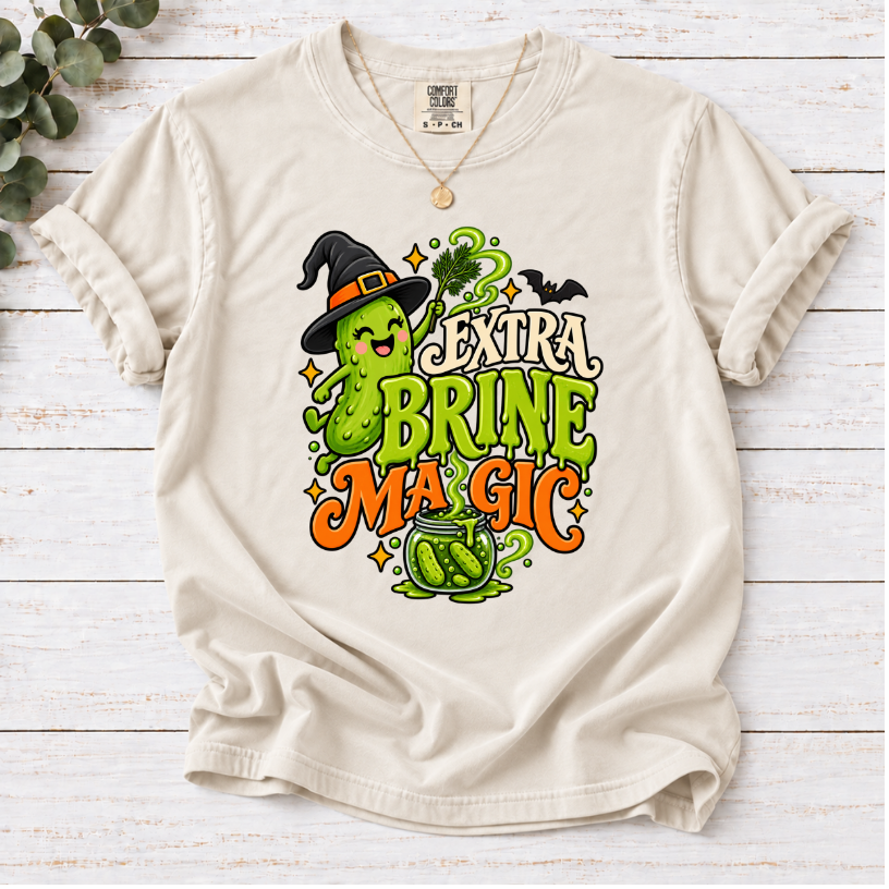 Extra Brine Magic Pickle Shirt | Witchy Halloween Pickle Tee