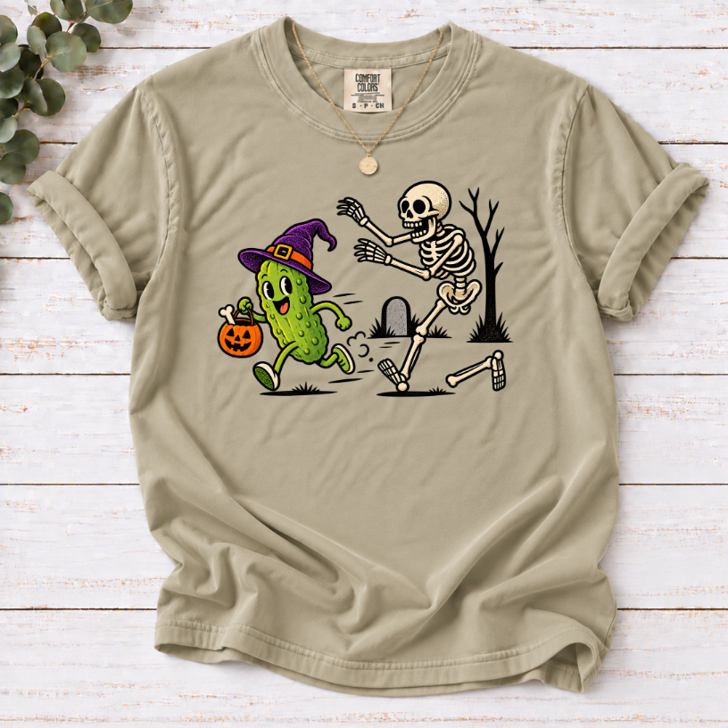 Halloween Pickle Shirt | Funny Skeleton Pickle T-Shirt