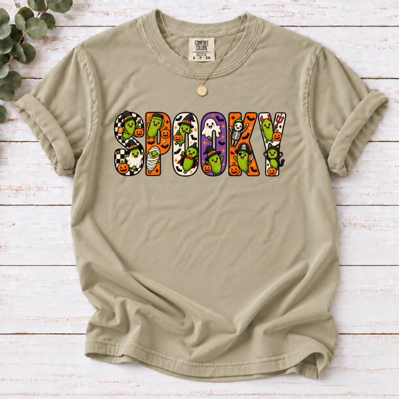 Spooky Season Pickle Shirt | Cute Witch Hat Pickle Halloween Tee