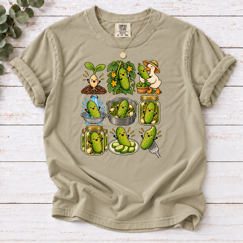 A Pickle's Journey Graphic T-Shirt | Day in the Life Farm-to-Jar Cottagecore Tee