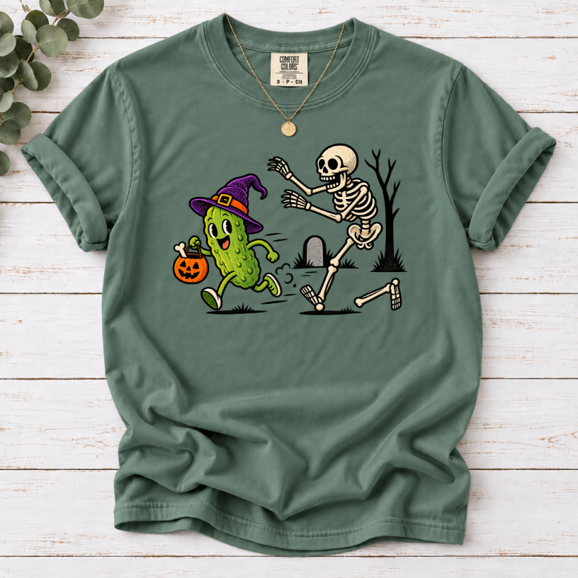 Halloween Pickle Shirt | Funny Skeleton Pickle T-Shirt