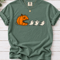 Pumpkin Chasing Ghosts Funny Halloween T-Shirt