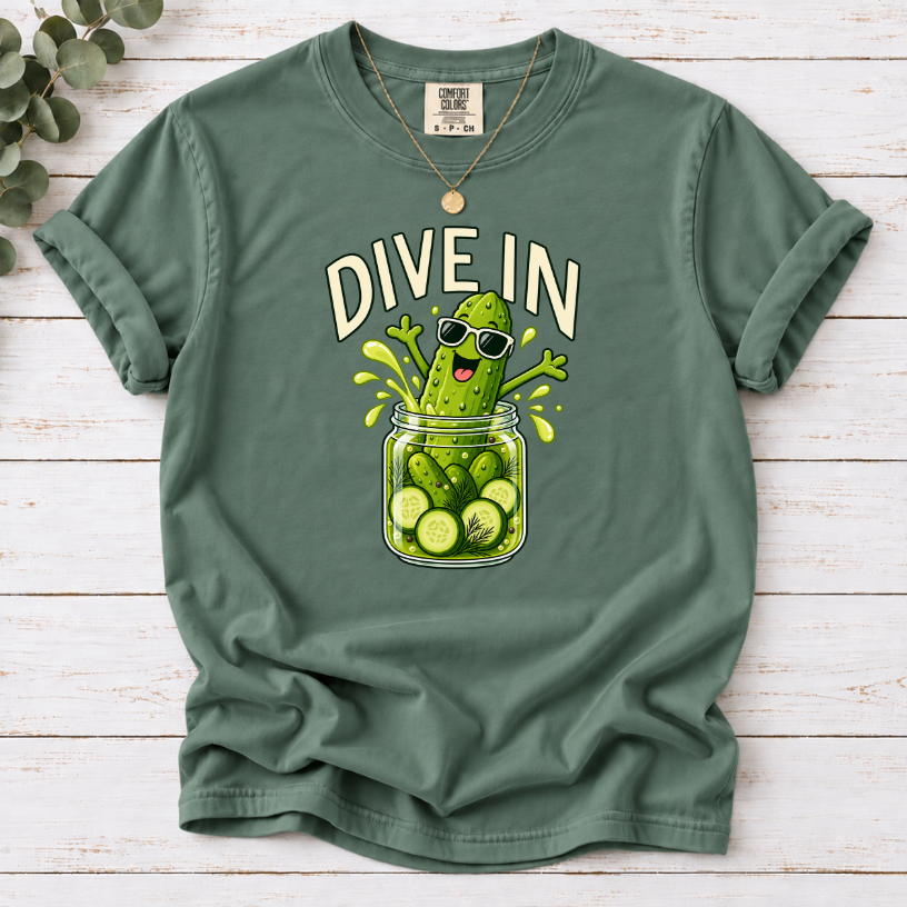 Dive In Pickle T-Shirt – Funny Pickle Lover Graphic Tee