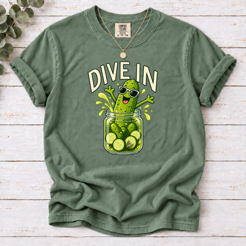 Dive In Pickle T-Shirt – Funny Pickle Lover Graphic Tee