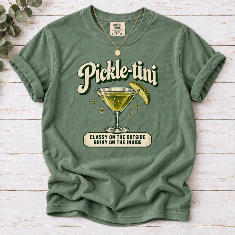 Pickle-tini Funny Pickle Lover T-Shirt | Foodie Cocktail Graphic Tee