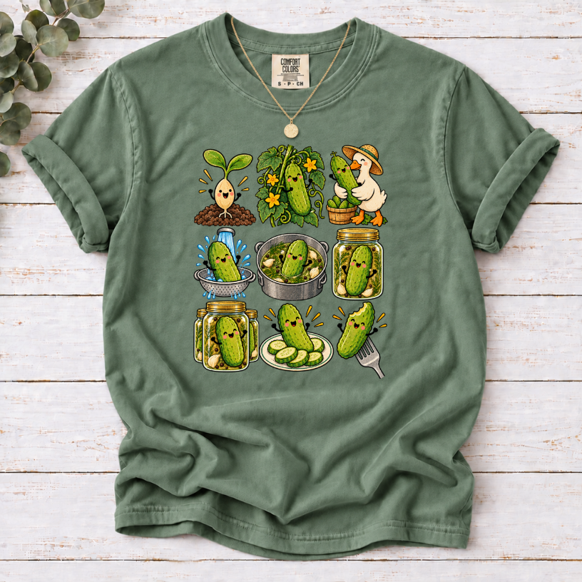 A Pickle's Journey Graphic T-Shirt | Day in the Life Farm-to-Jar Cottagecore Tee
