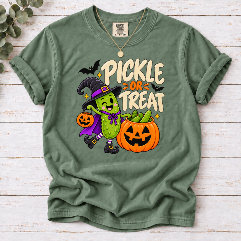 Pickle or Treat Shirt | Funny Halloween Pickle T-Shirt
