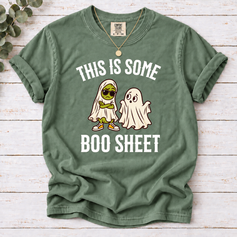 This Is Some Boo Sheet T-Shirt – Funny Halloween Pickle & Ghost