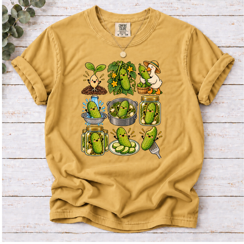 A Pickle's Journey Graphic T-Shirt | Day in the Life Farm-to-Jar Cottagecore Tee