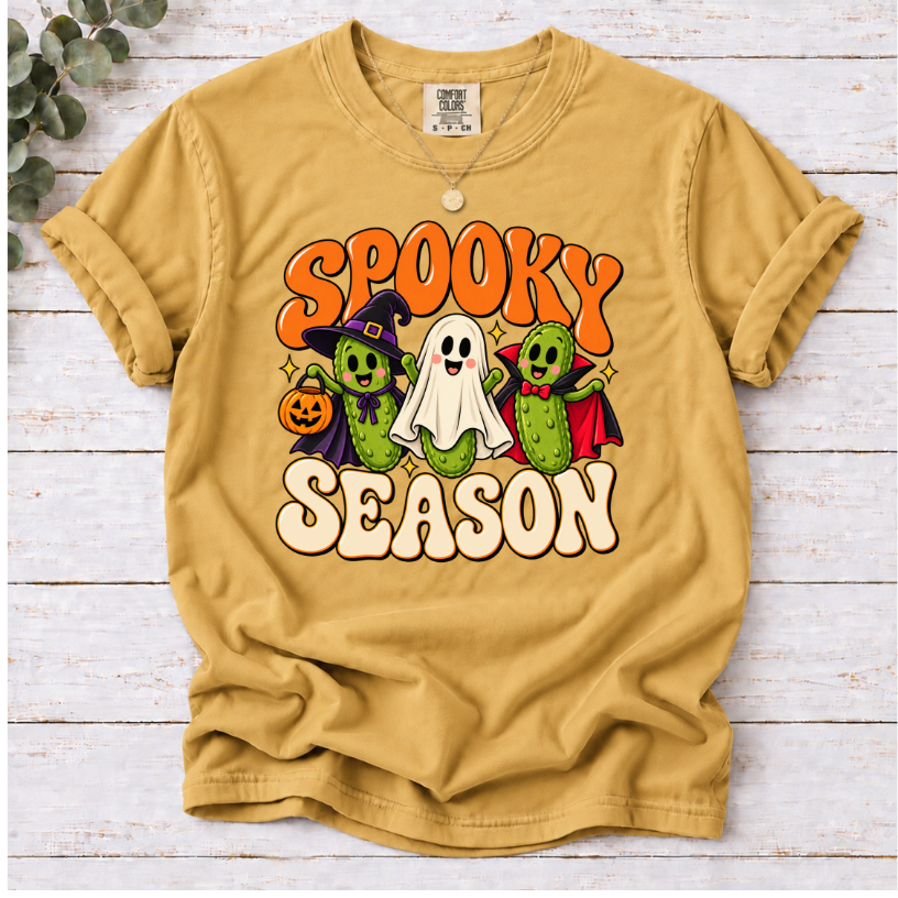 Spooky Season Pickle T-Shirt – Funny Halloween Pickle Tee