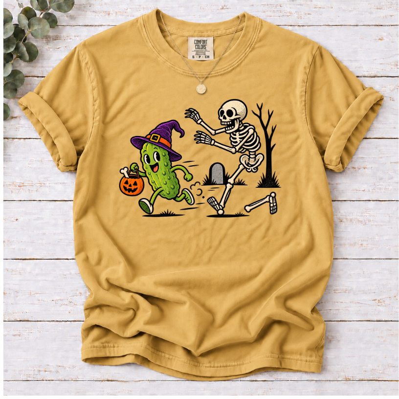 Halloween Pickle Shirt | Funny Skeleton Pickle T-Shirt