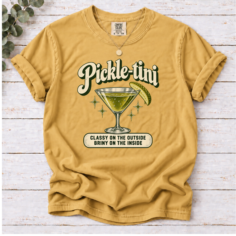 Pickle-tini Funny Pickle Lover T-Shirt | Foodie Cocktail Graphic Tee