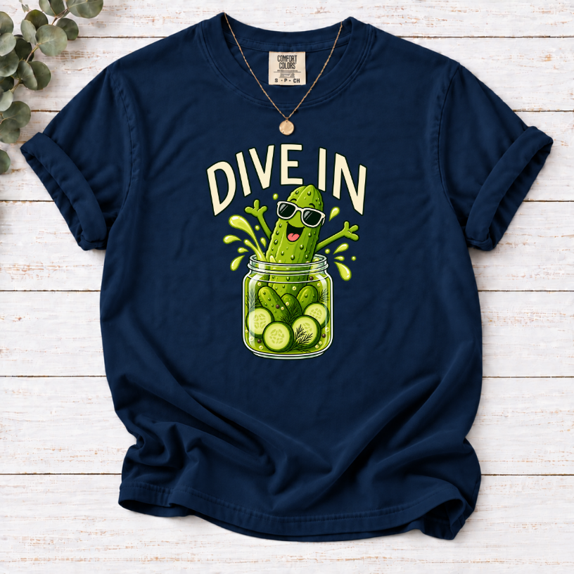 Dive In Pickle T-Shirt – Funny Pickle Lover Graphic Tee