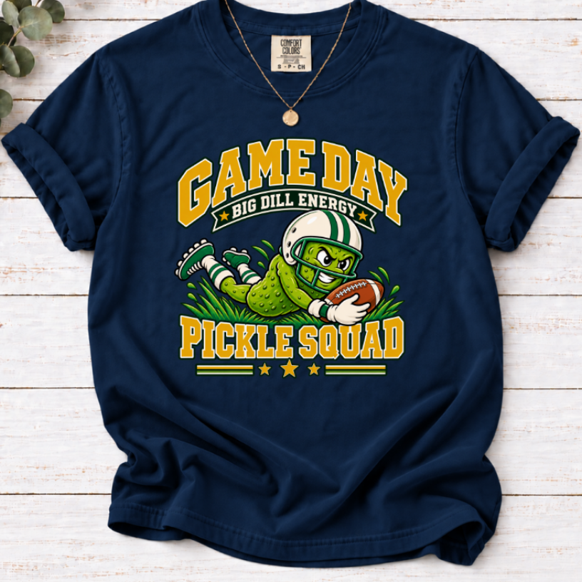 Game Day Big Dill Energy Pickle Squad Football T-Shirt