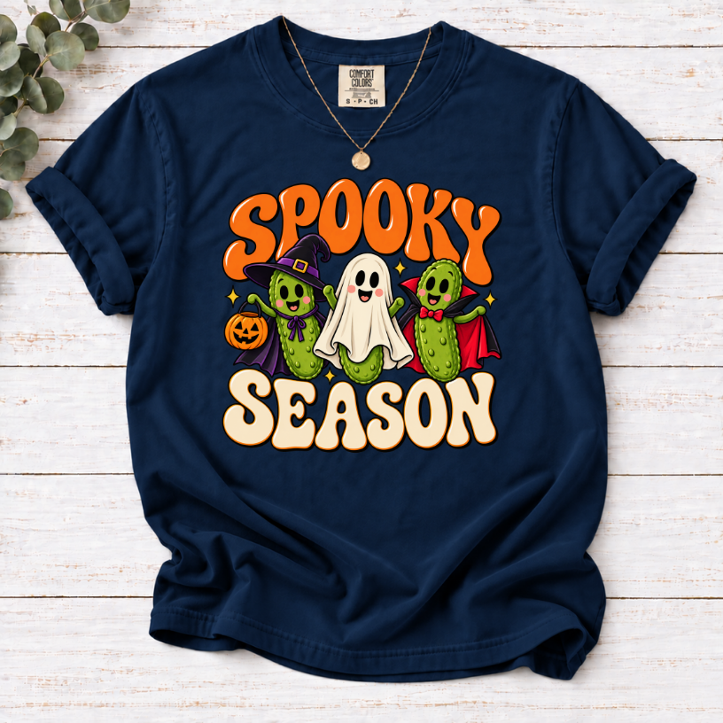 Spooky Season Pickle T-Shirt – Funny Halloween Pickle Tee