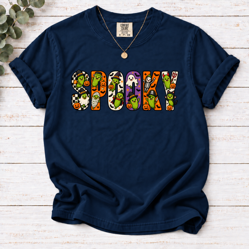 Spooky Season Pickle Shirt | Cute Witch Hat Pickle Halloween Tee