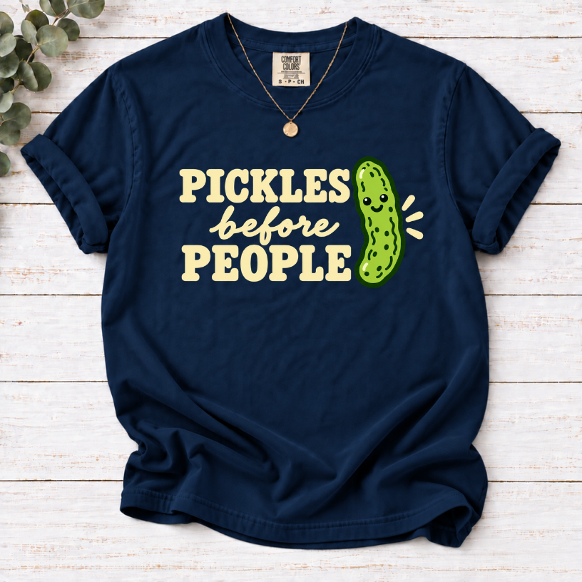 Pickles Before People T-Shirt – Funny Cool Pickle Graphic Tee