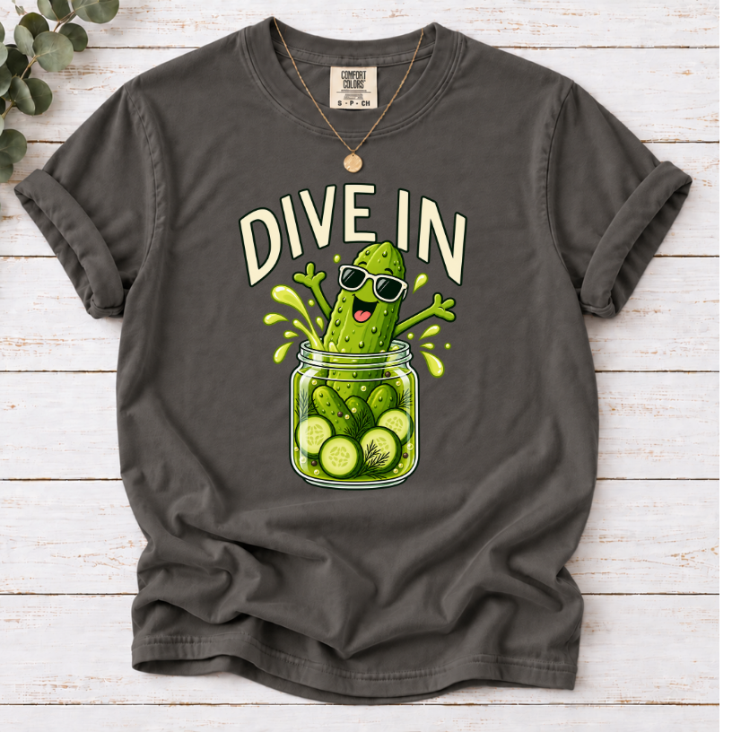 Dive In Pickle T-Shirt – Funny Pickle Lover Graphic Tee