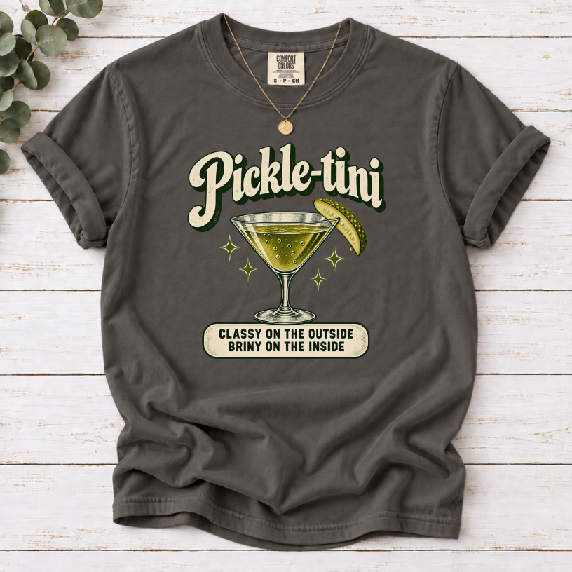 Pickle-tini Funny Pickle Lover T-Shirt | Foodie Cocktail Graphic Tee
