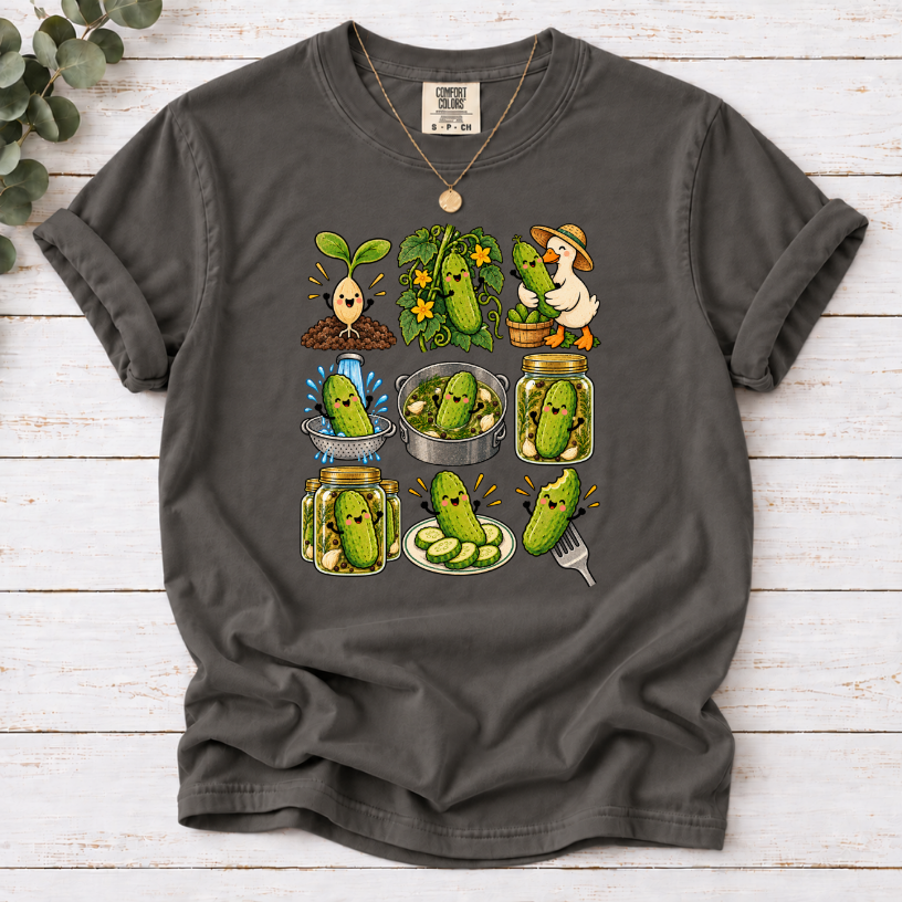 A Pickle's Journey Graphic T-Shirt | Day in the Life Farm-to-Jar Cottagecore Tee