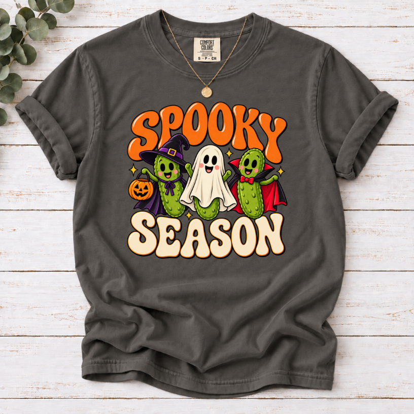 Spooky Season Pickle T-Shirt – Funny Halloween Pickle Tee