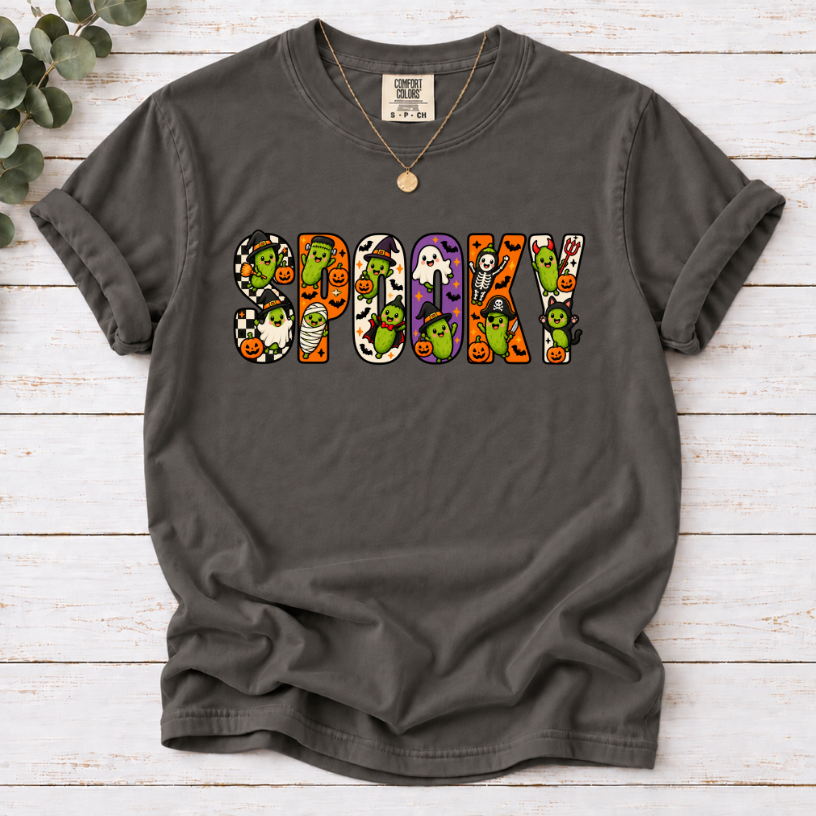 Spooky Season Pickle Shirt | Cute Witch Hat Pickle Halloween Tee