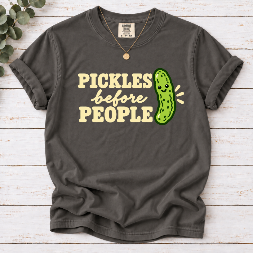 Pickles Before People T-Shirt – Funny Cool Pickle Graphic Tee
