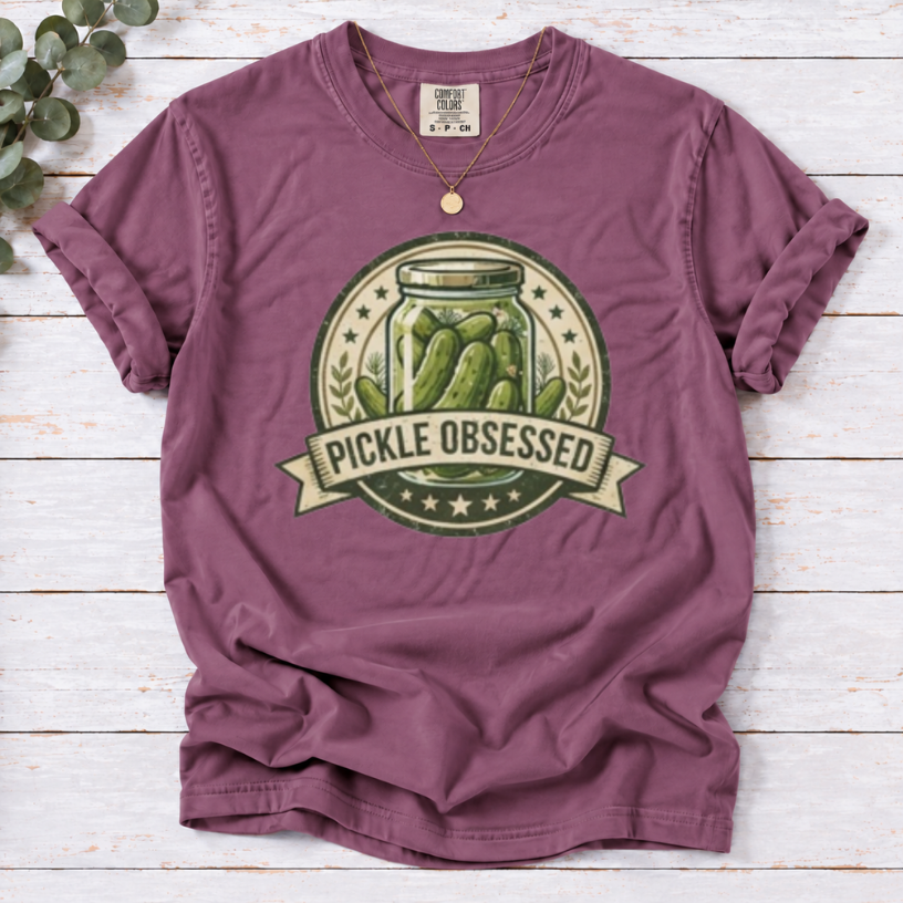 Pickle Obsessed T-Shirt — Vintage Jar Graphic Tee for Pickle Lovers