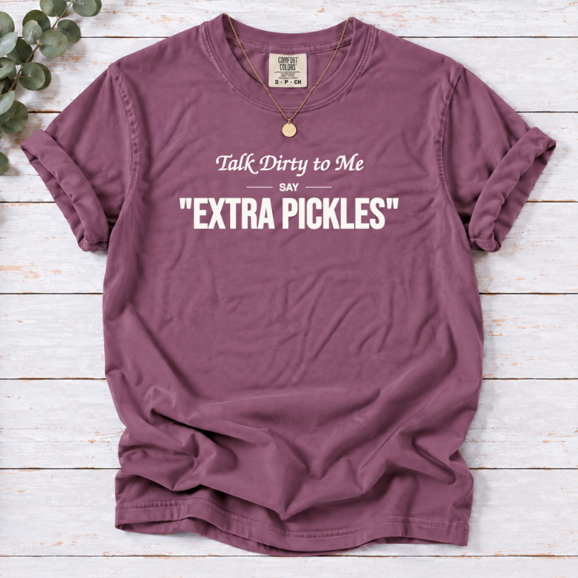 Talk Dirty to Me Extra Pickles Funny Pickle Lover T-Shirt