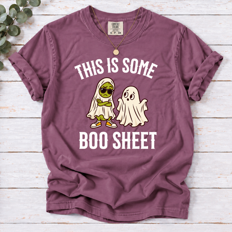 This Is Some Boo Sheet T-Shirt – Funny Halloween Pickle & Ghost