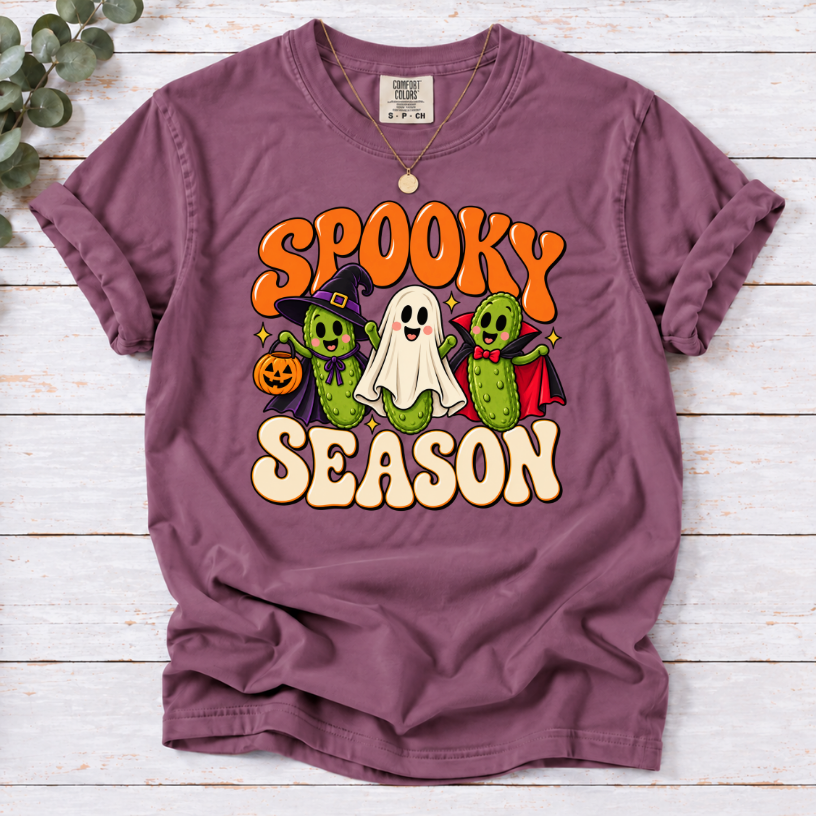Spooky Season Pickle T-Shirt – Funny Halloween Pickle Tee
