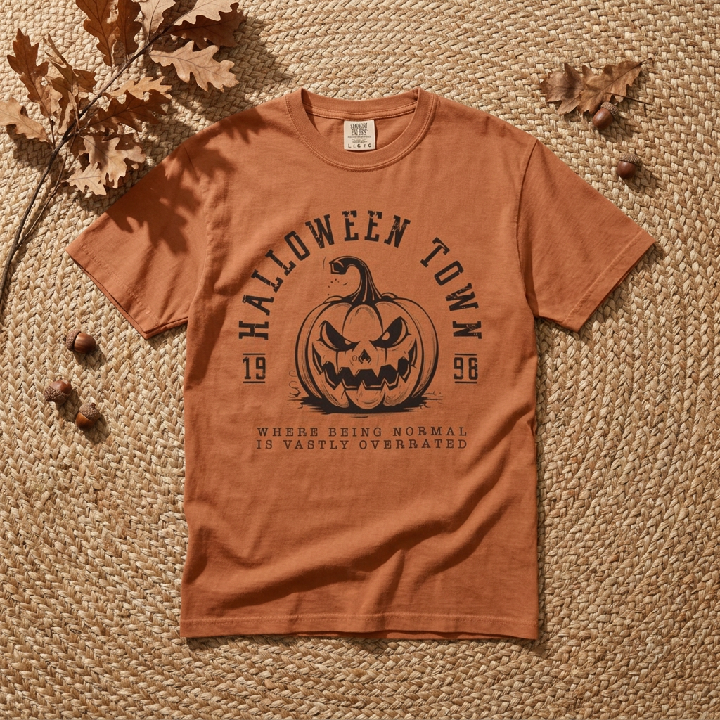 Halloween Town Pumpkin T-Shirt — "Where Being Normal Is Vastly Overrated"