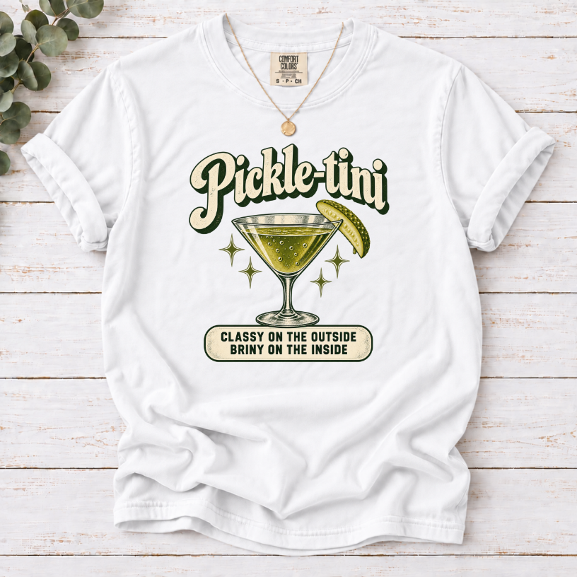 Pickle-tini Funny Pickle Lover T-Shirt | Foodie Cocktail Graphic Tee
